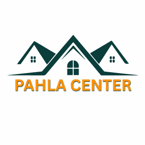 Pahla center logo - Center name with 3 roof peaks above it
